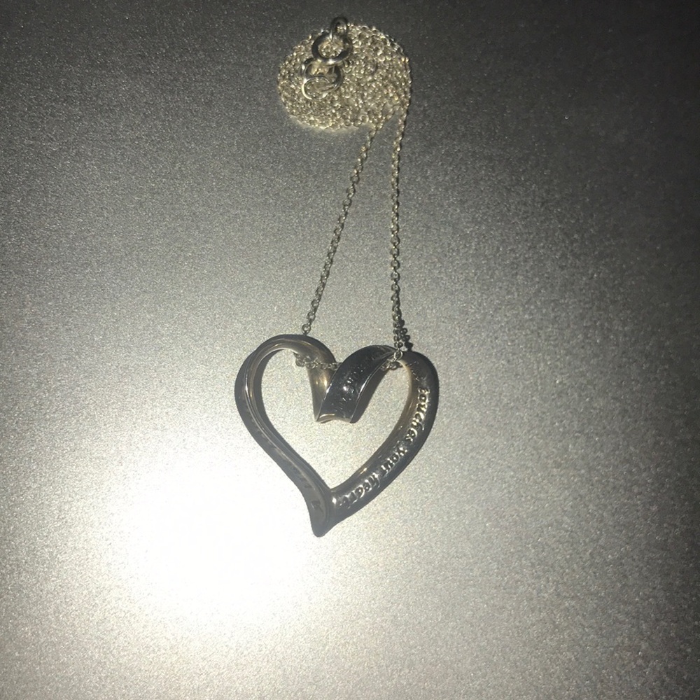 Sterling silver twisted heart necklace